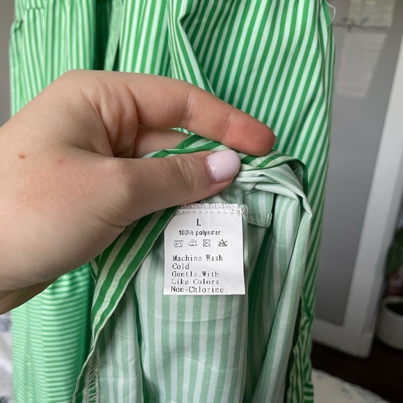 Green Striped Women's Dress - Picture 4 of 4